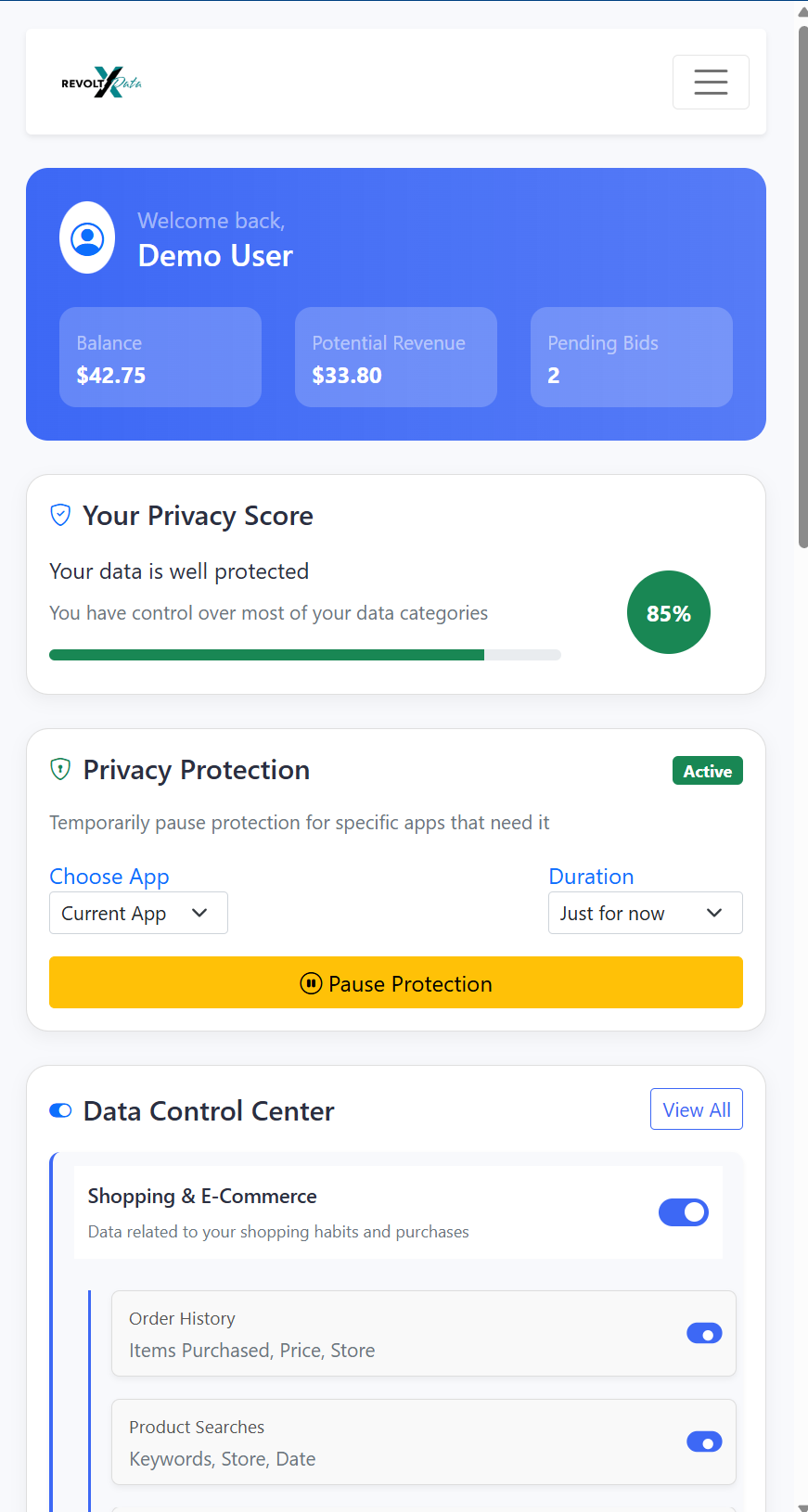 Dashboard Screenshot